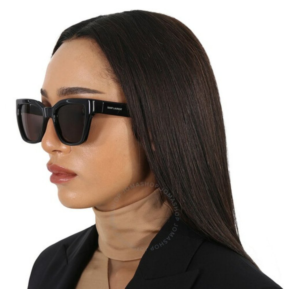 BRAND NEW Saint Laurent SL641 001 Black Cat Eye Unisex Sunglasses - Picture 13 of 13